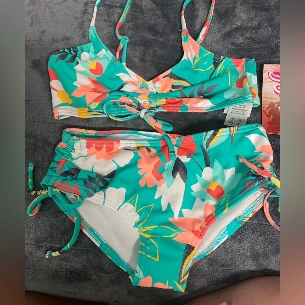 KANU surf multi colored bikini! Size 3T and size 7.